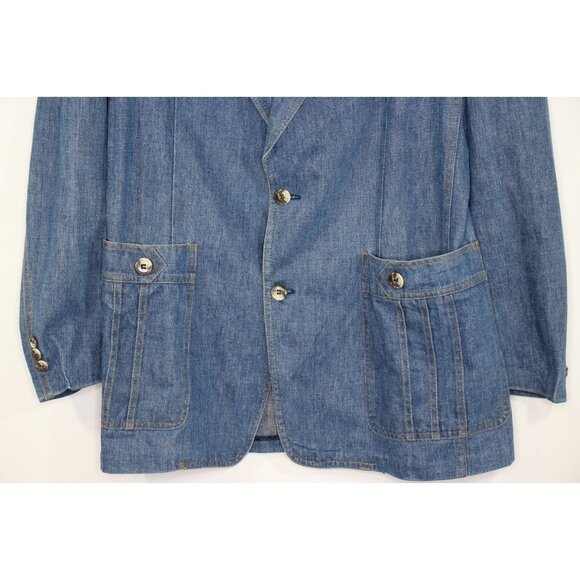 Vintage Lee Mens 40R Sanfor Set Western Denim Chore Jacket Blazer RARE H702 - Picture 2 of 5